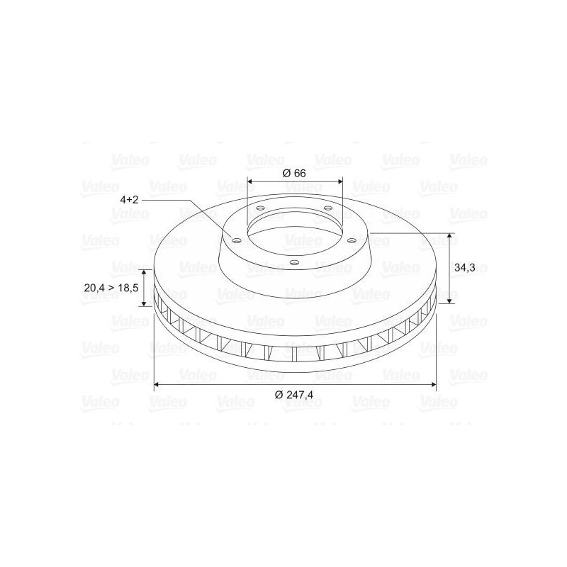 Disco freno asse anteriore - VALEO