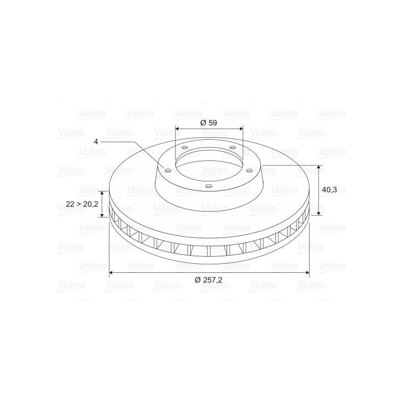 Disco freno asse anteriore - VALEO