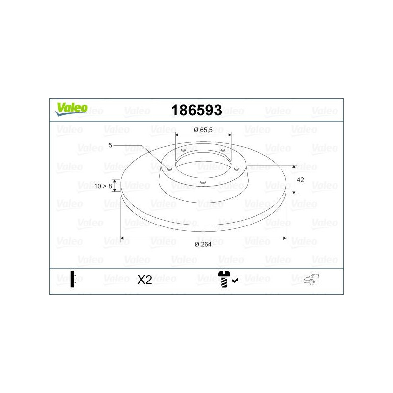 Disco freno asse posteriore - VALEO