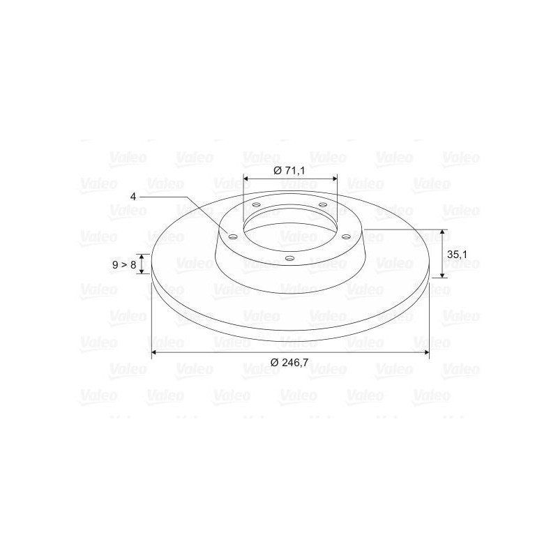 Disco freno asse posteriore - VALEO