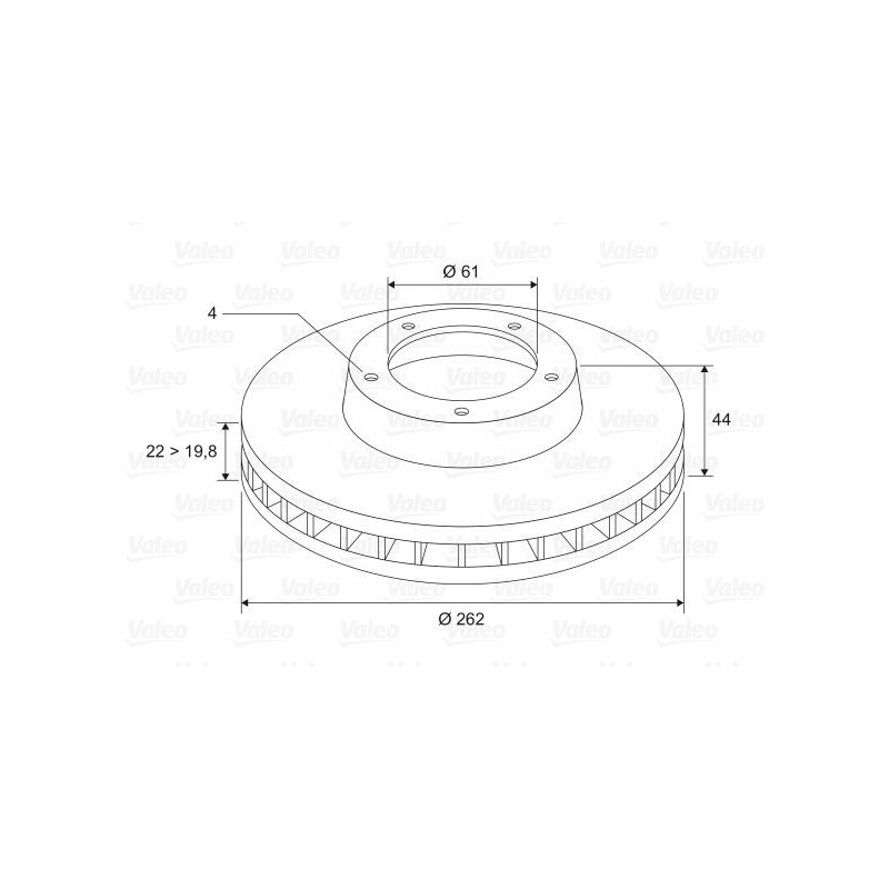 Disco freno asse anteriore - VALEO