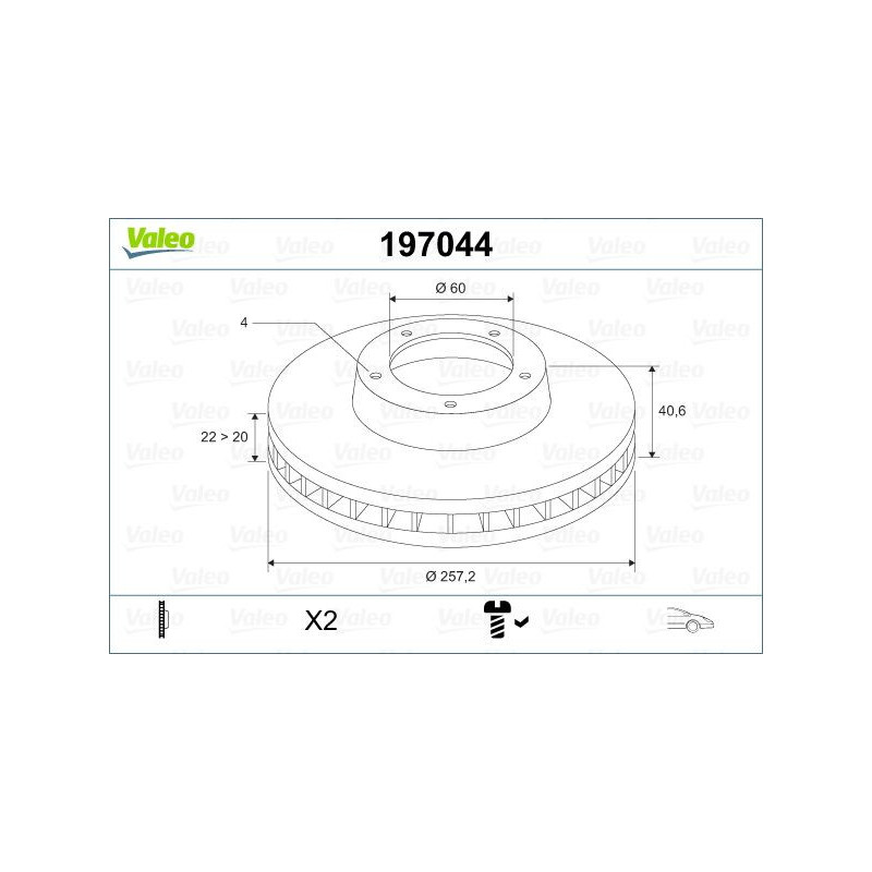 Disco freno asse anteriore - VALEO