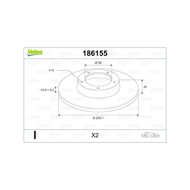 Disco freno asse posteriore - VALEO