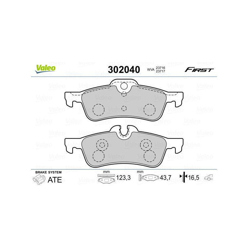 Pastiglie freno asse posteriore - VALEO