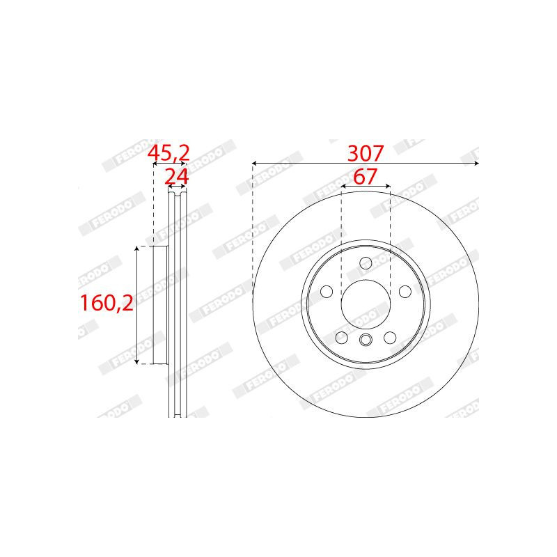 Disco freno asse anteriore - FERODO