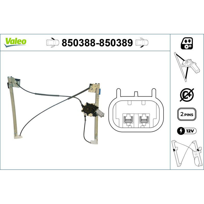Alzacristalli anteriore - VALEO