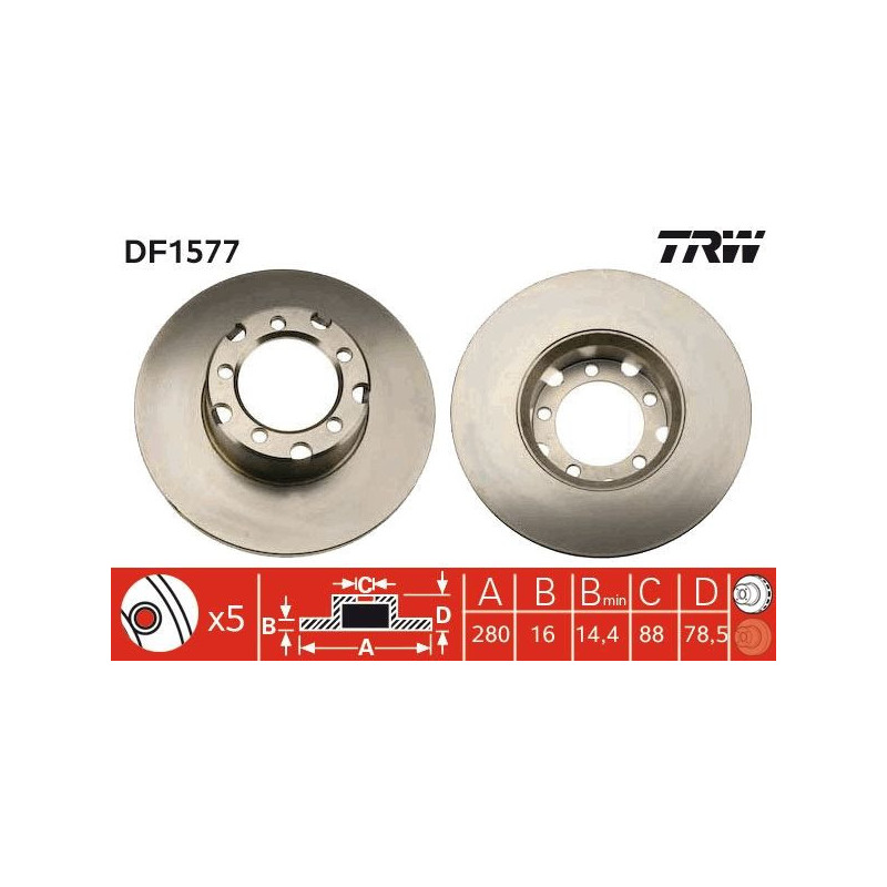 Disco freno asse anteriore - TRW