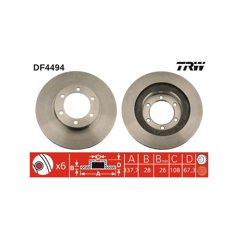 Disco freno asse anteriore - TRW