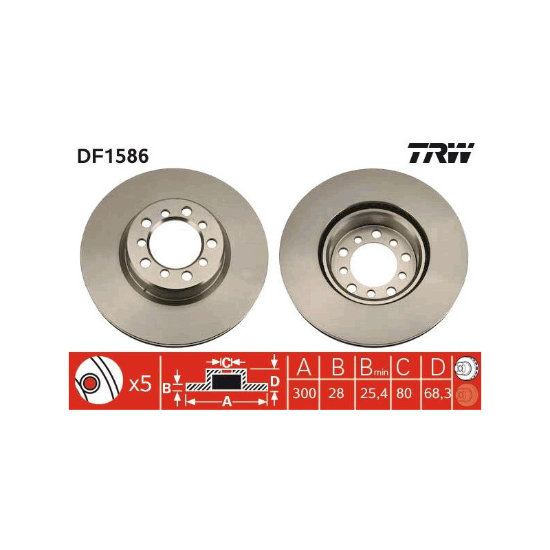 Disco freno asse anteriore - TRW