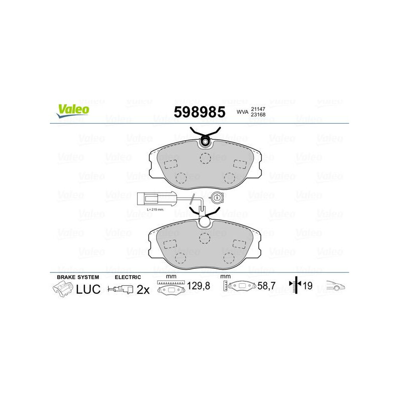 Pastiglie freno asse anteriore - VALEO