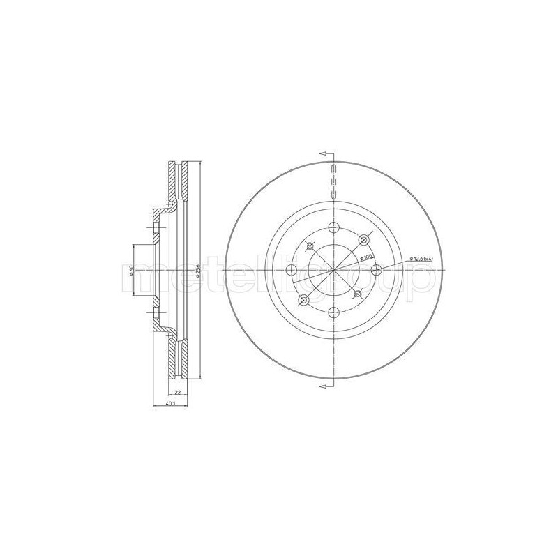 Disco freno asse anteriore - METELLI