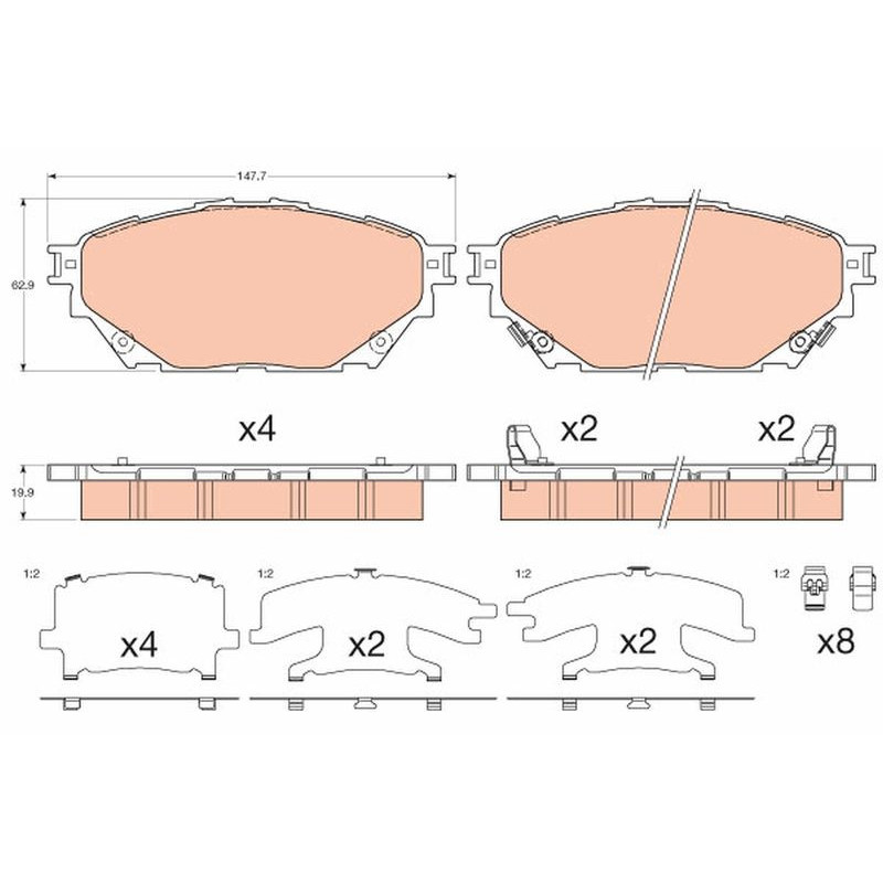 Pastiglie freno asse posteriore - TRW