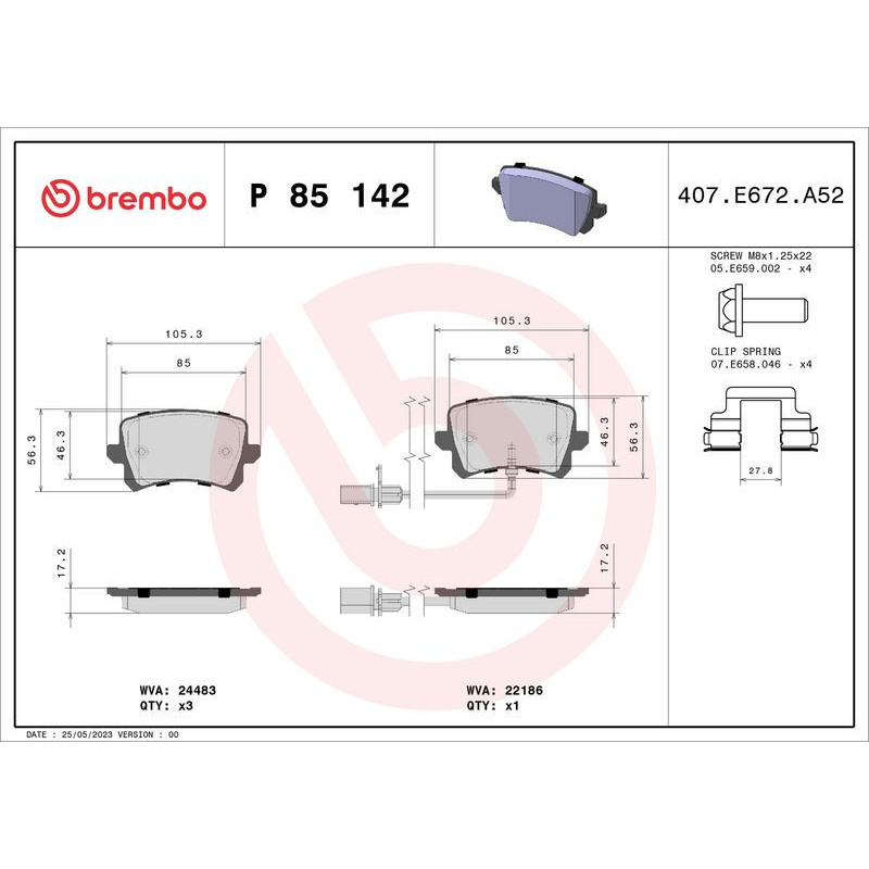 Pastiglie freno asse posteriore - BREMBO