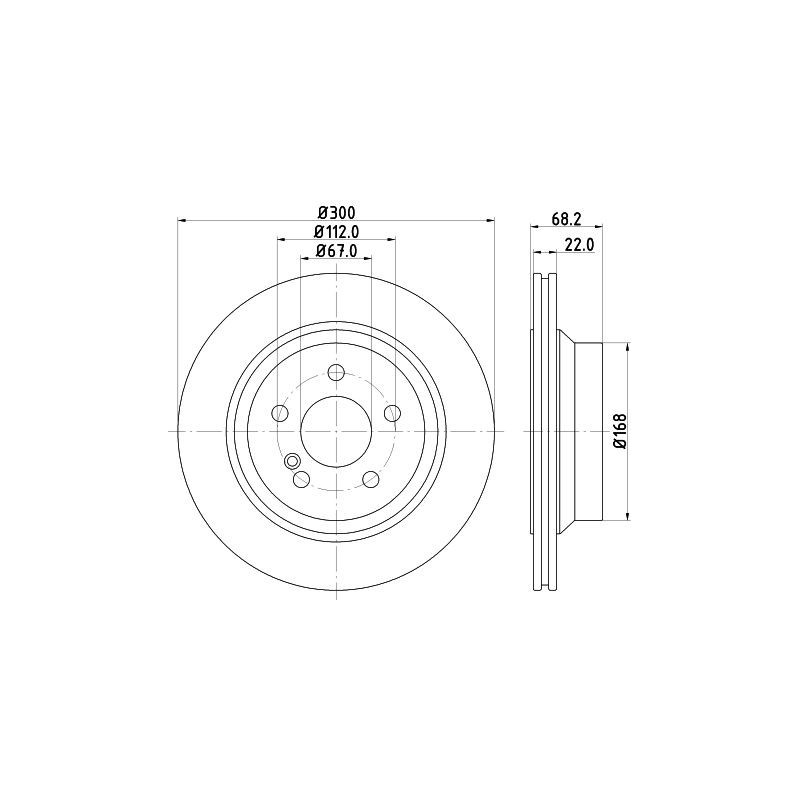 Disco freno asse posteriore - HELLA BRAKE