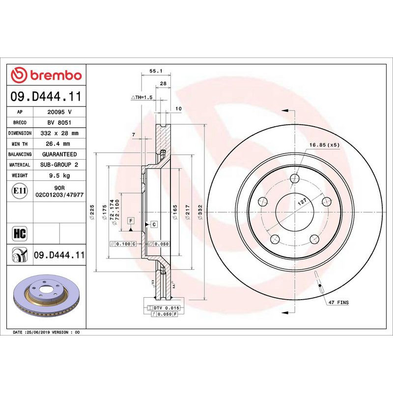 Disco freno asse anteriore - BREMBO