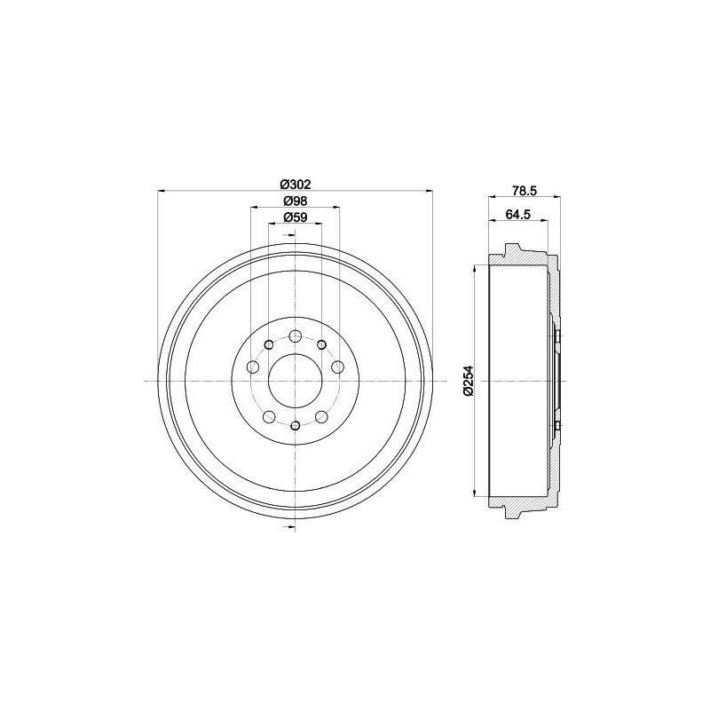 Tamburo freno - HELLA BRAKE