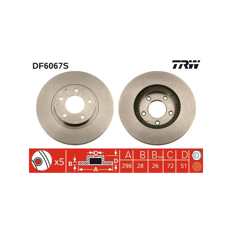 Disco freno asse anteriore - TRW