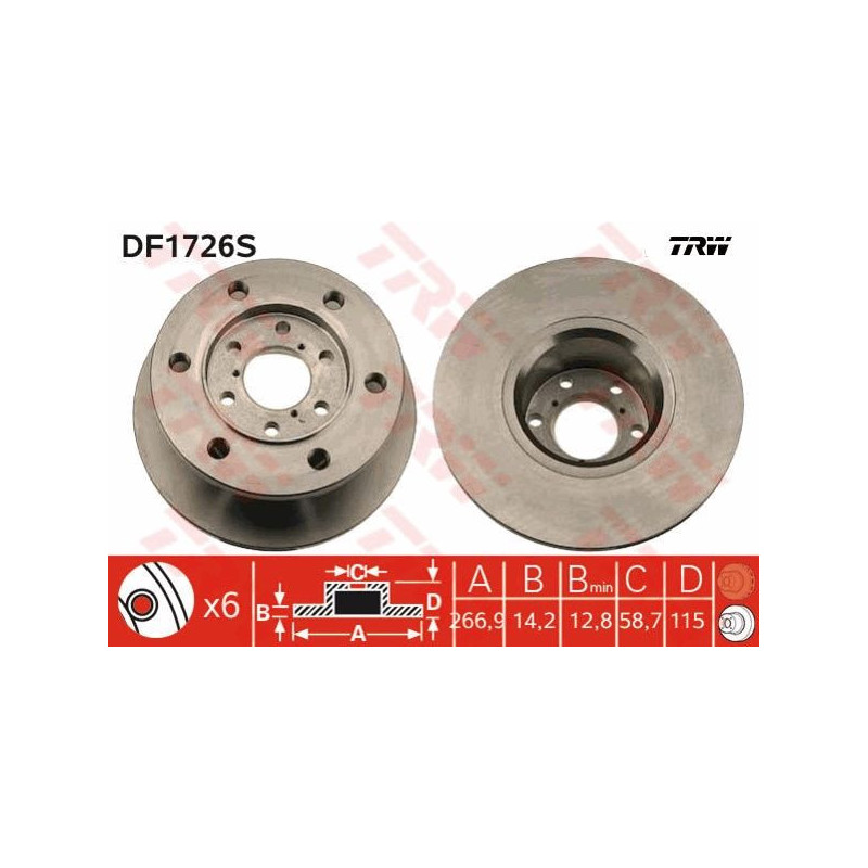 Disco freno asse anteriore - TRW