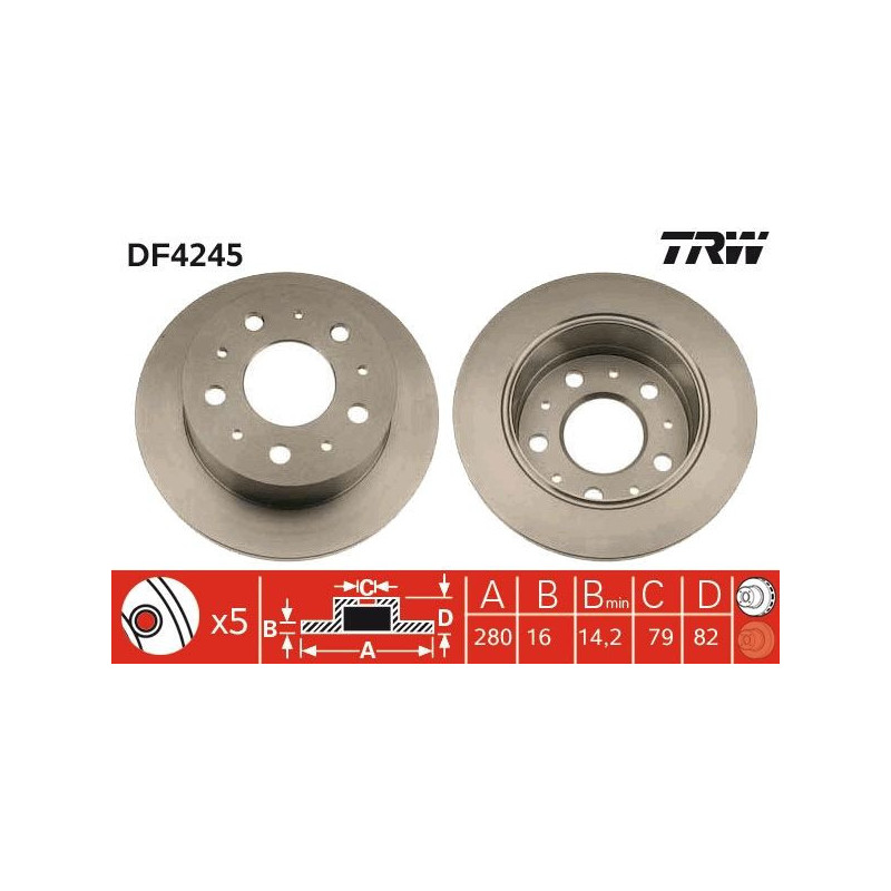 Disco freno asse posteriore - TRW