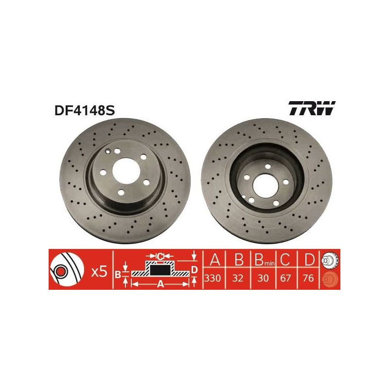 Disco freno asse anteriore - TRW