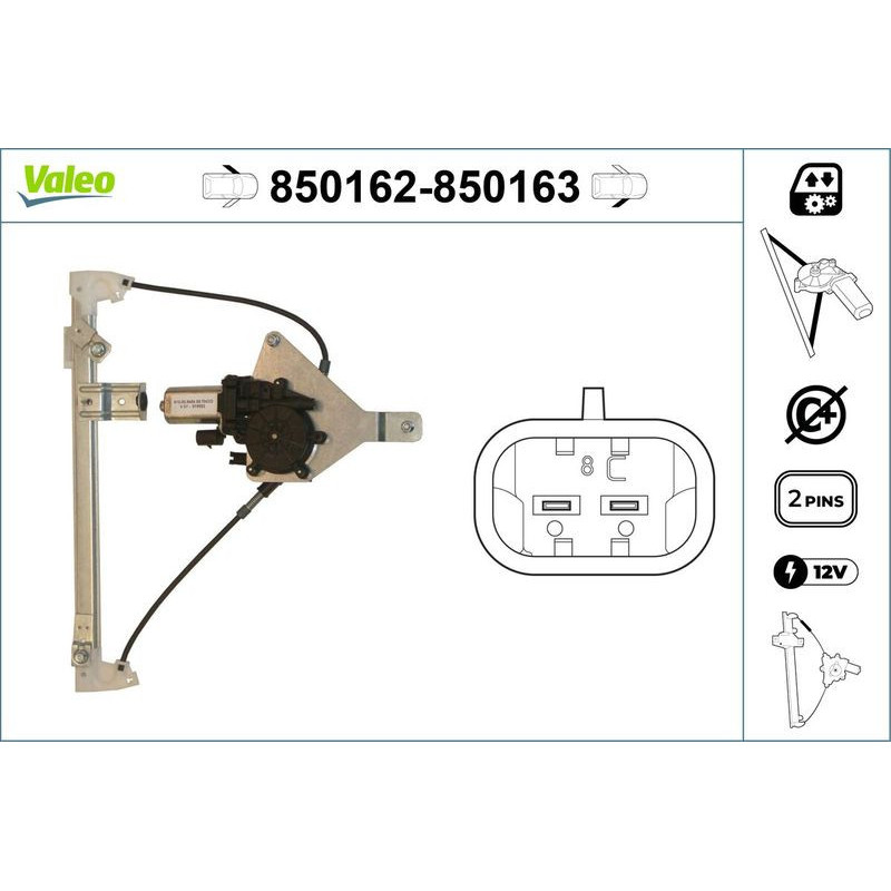 Alzacristalli posteriore - VALEO