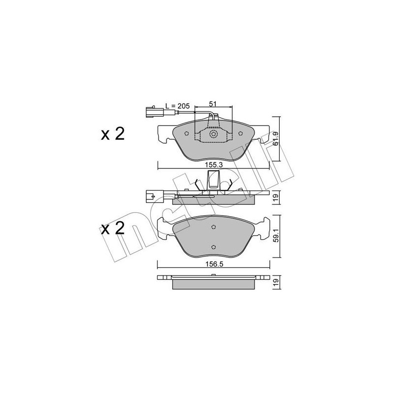 Pastiglie freno asse anteriore - METELLI