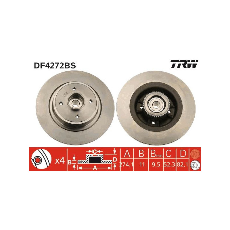 Disco freno asse posteriore - TRW