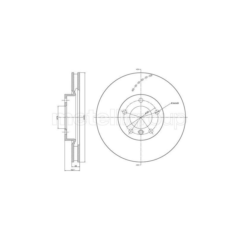 Disco freno asse anteriore - METELLI