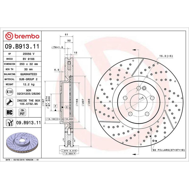 Disco freno asse anteriore - BREMBO