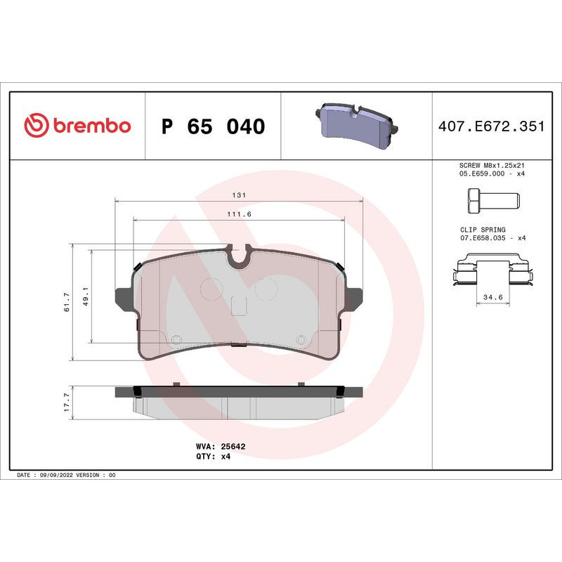 Pastiglie freno asse posteriore - BREMBO