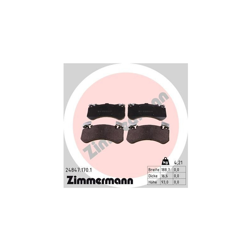 Pastiglie freno asse anteriore - ZIMMERMANN