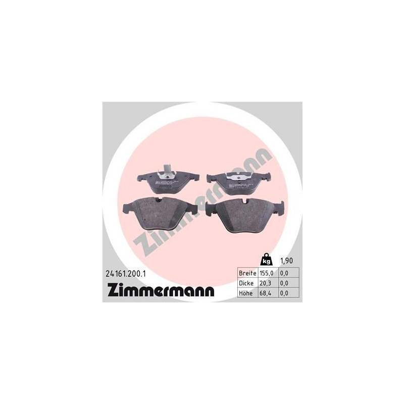 Pastiglie freno asse anteriore - ZIMMERMANN