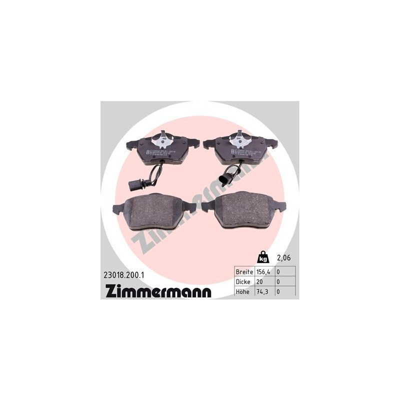 Pastiglie freno asse anteriore - ZIMMERMANN