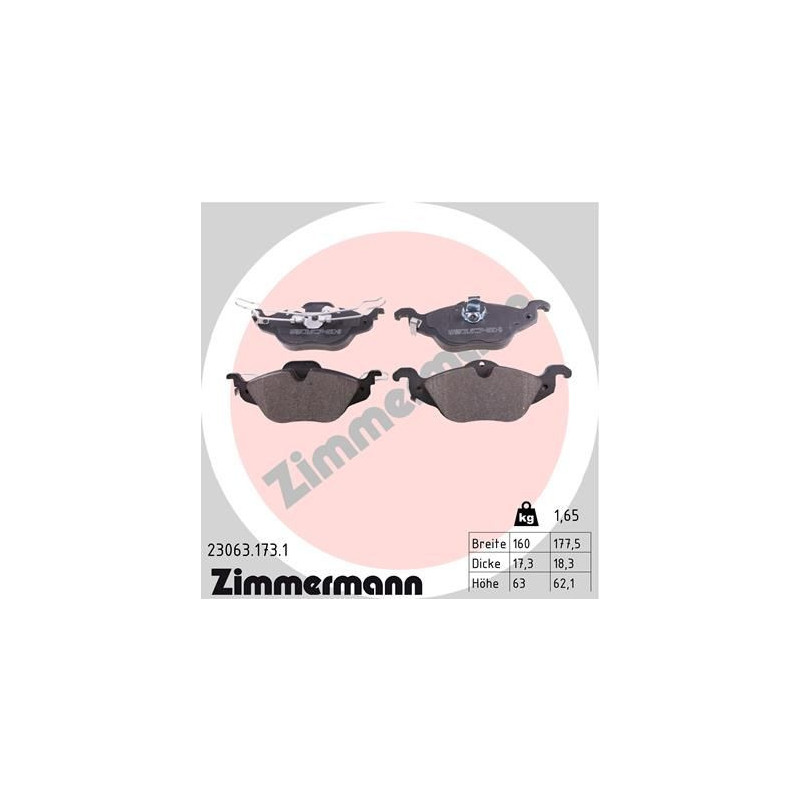 Pastiglie freno asse anteriore - ZIMMERMANN