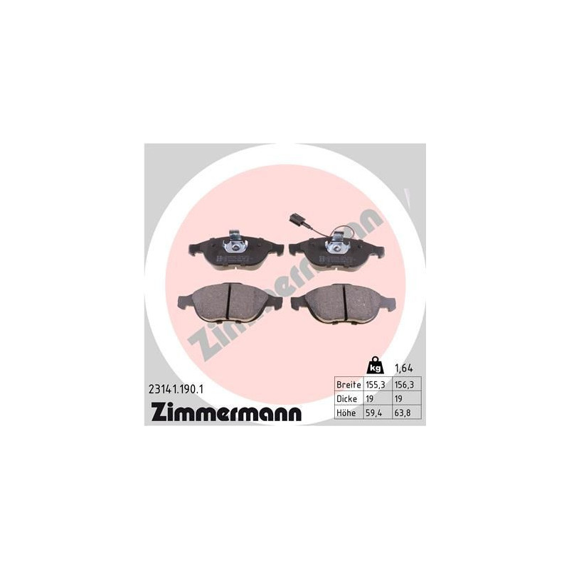 Pastiglie freno asse anteriore - ZIMMERMANN