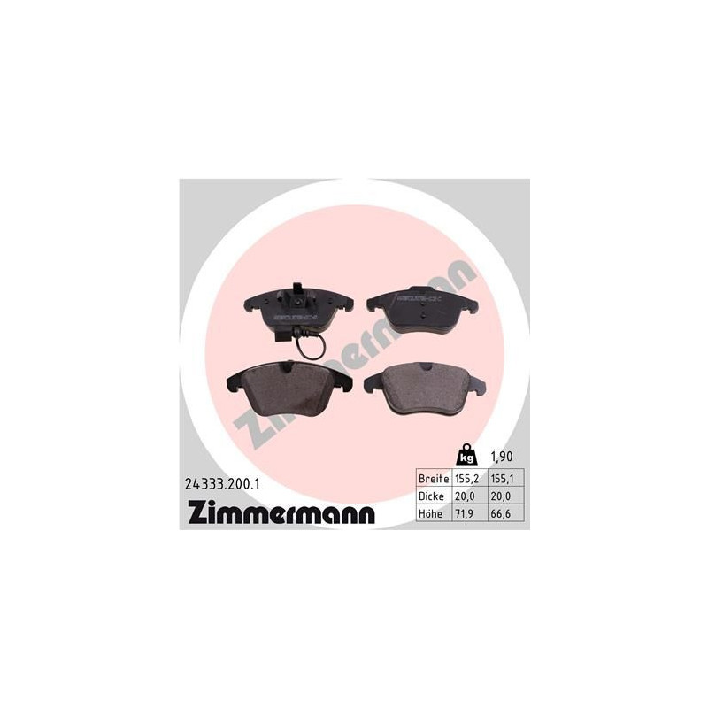 Pastiglie freno asse anteriore - ZIMMERMANN