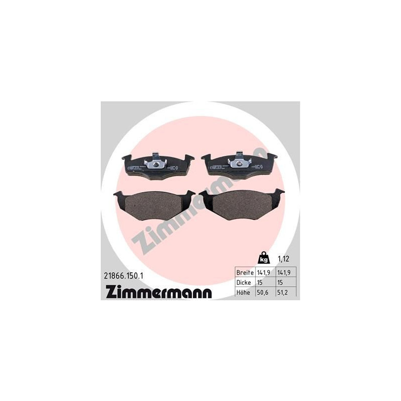 Pastiglie freno asse anteriore - ZIMMERMANN