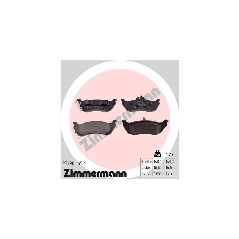 Pastiglie freno asse posteriore - ZIMMERMANN