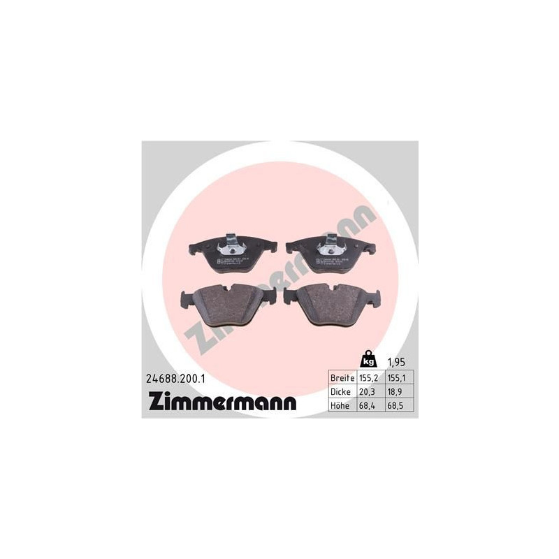 Pastiglie freno asse anteriore - ZIMMERMANN