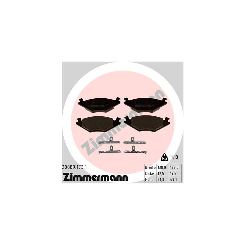 Pastiglie freno asse anteriore - ZIMMERMANN