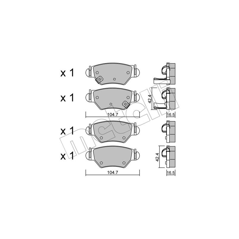 Pastiglie freno asse posteriore - METELLI