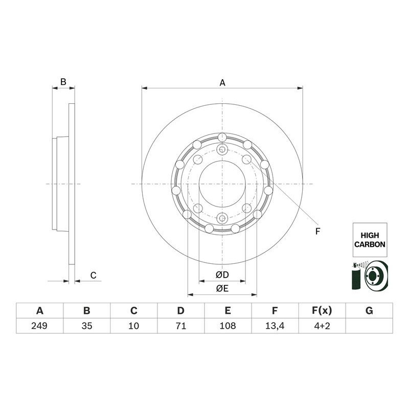 Disco freno asse posteriore - BOSCH