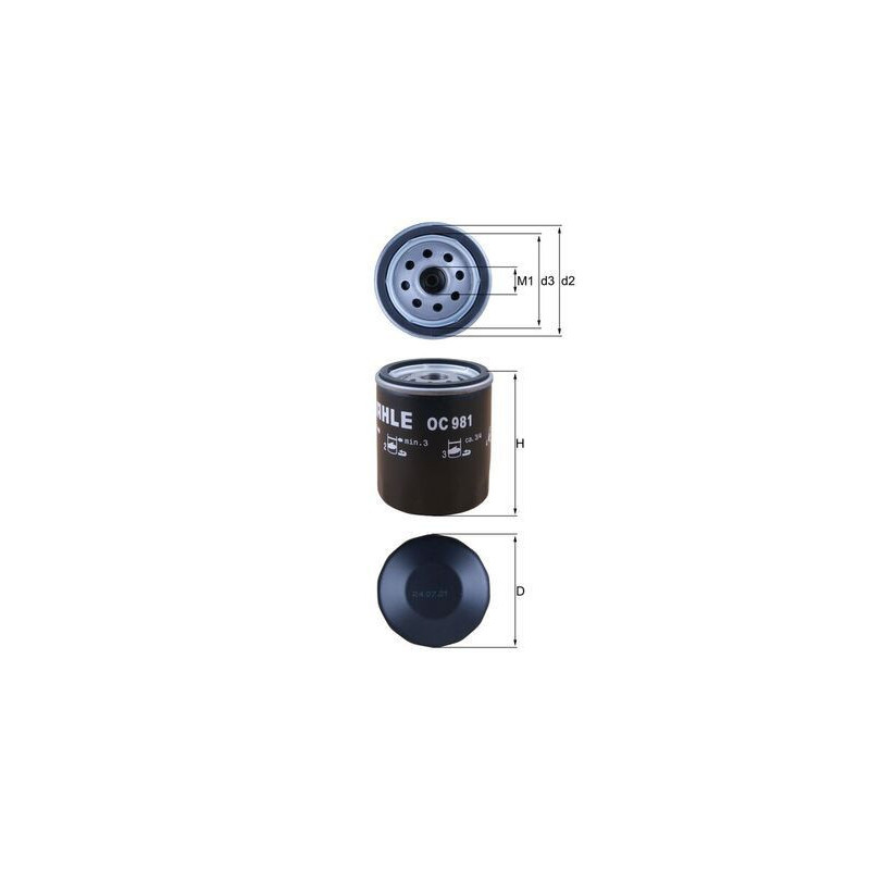 Filtro olio - MAHLE