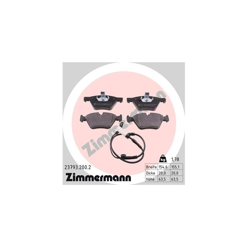 Pastiglie freno asse anteriore - ZIMMERMANN
