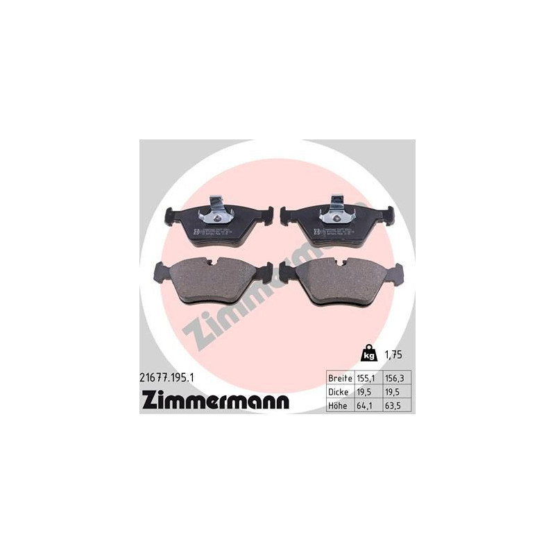 Pastiglie freno asse anteriore - ZIMMERMANN