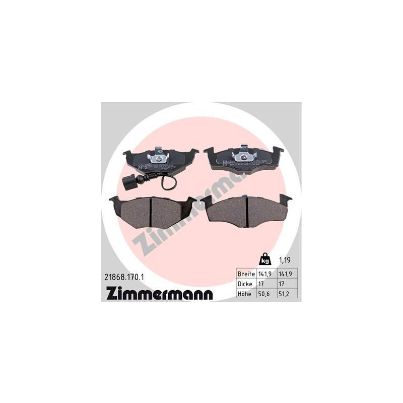 Pastiglie freno asse anteriore - ZIMMERMANN