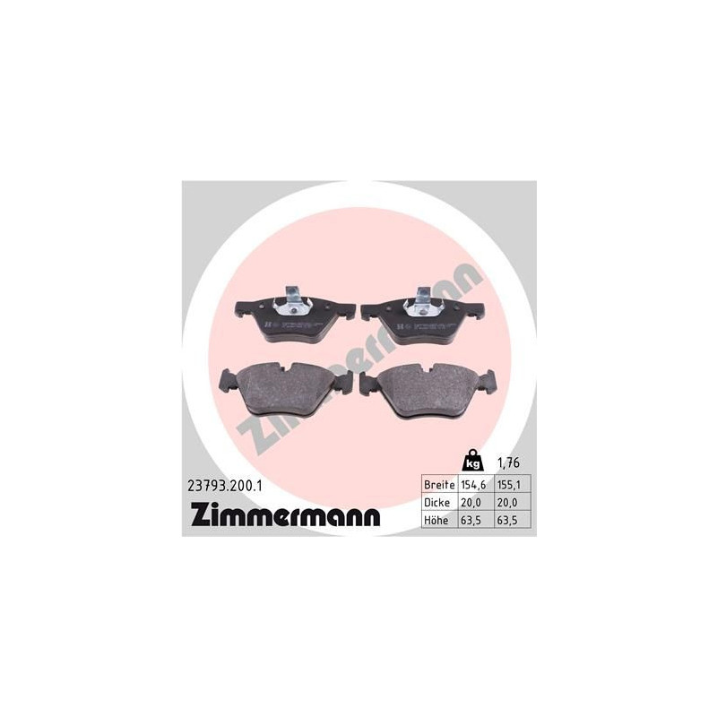 Pastiglie freno asse anteriore - ZIMMERMANN