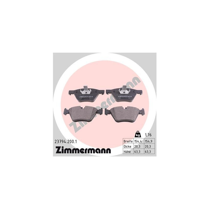 Pastiglie freno asse anteriore - ZIMMERMANN