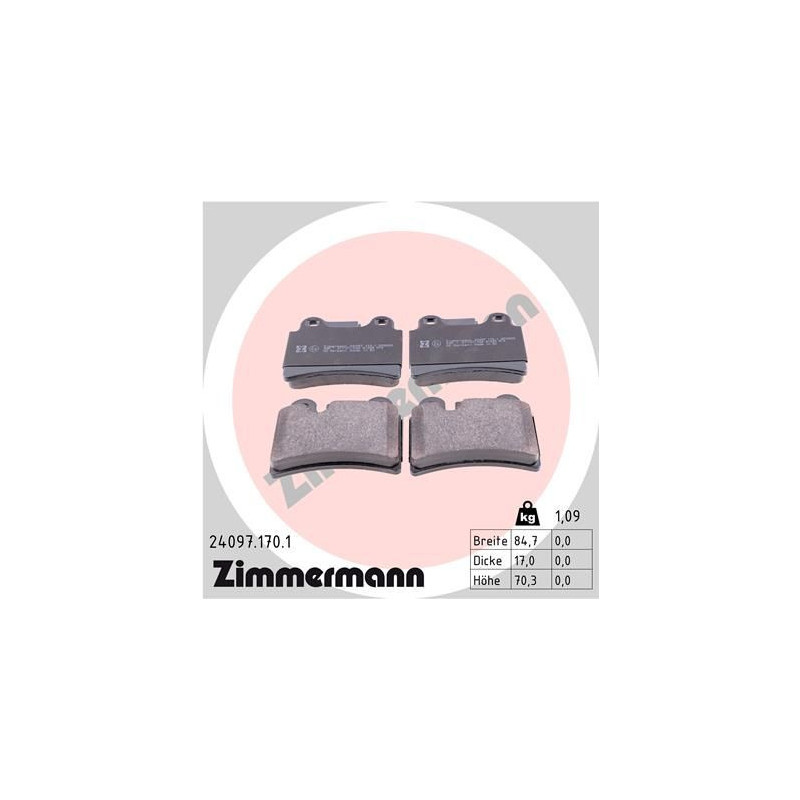 Pastiglie freno asse posteriore - ZIMMERMANN
