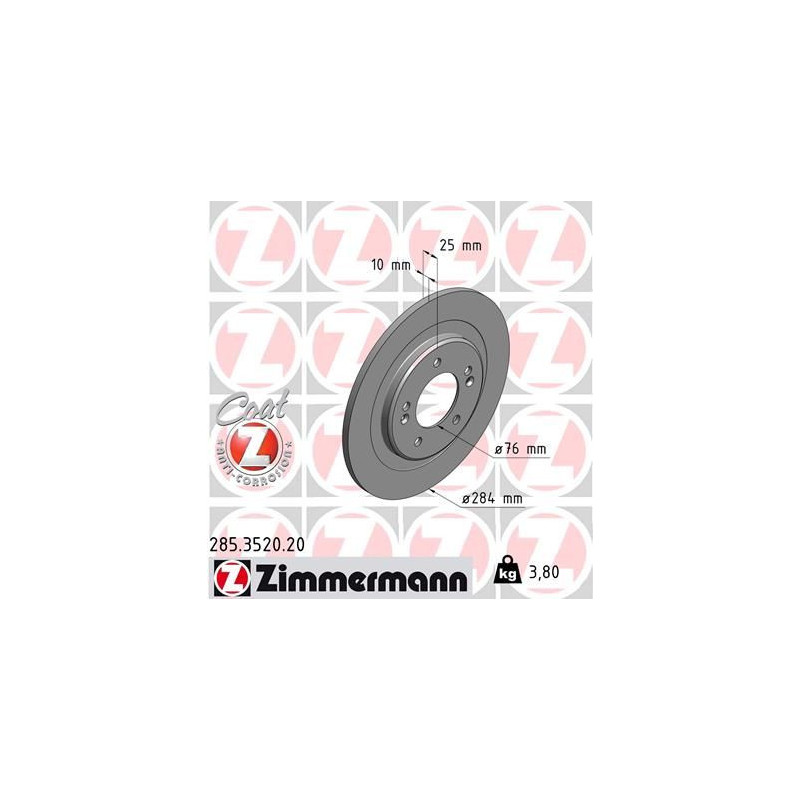 Disco freno asse posteriore - ZIMMERMANN